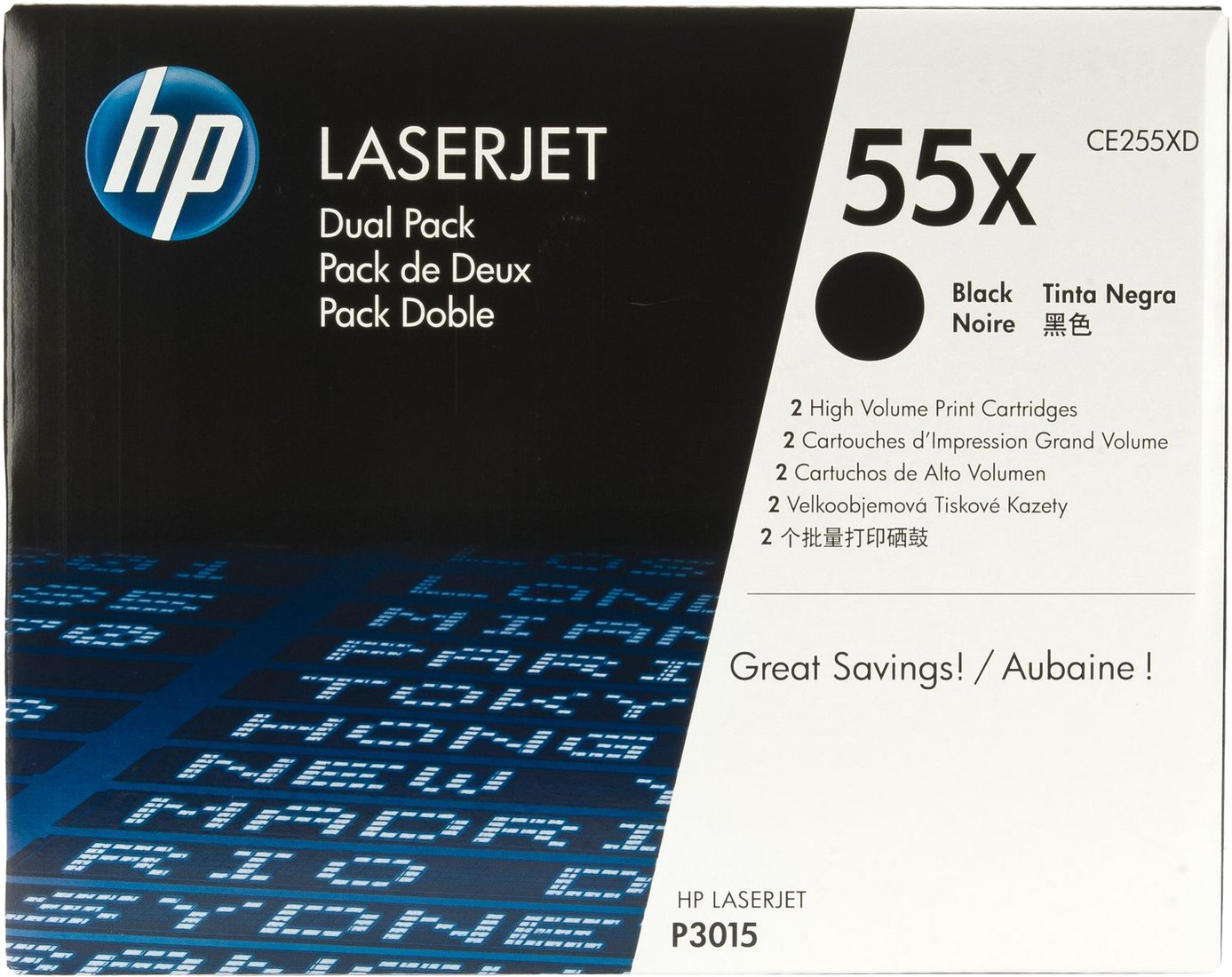 

Картридж HP LaserJet 55X (CE255XD)