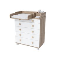 Детский комод Incanto Мишка с органайзером 800/5 PK-0060/01 (белый/дуб)
