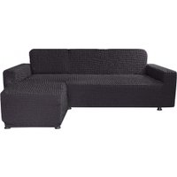 Чехол для дивана Mio Tesoro С оттоманкой ПО-3 Люкс 6857 (антрацит, левый)