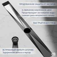 Трап/канал Lauter 2120821-i IH 1200x100 (хром)