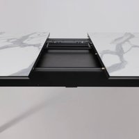 Кухонный стол Алвест AV 1209 120-160х80 (мрамор белый/черный)