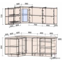 Готовая кухня Интерлиния Мила Матте 1.5x1.9 А левая (белый/луна/опал светлый)