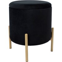 Пуфик AksHome Boot (черный велюр/золото)