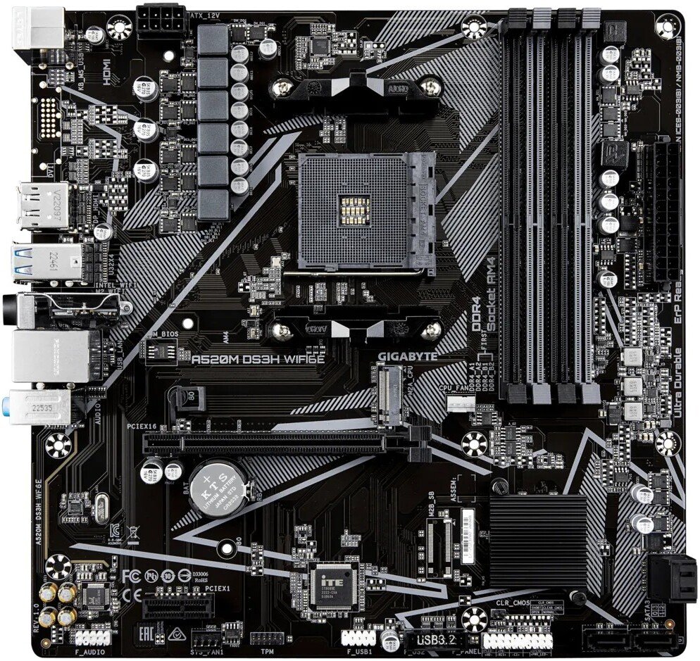 Материнская плата Gigabyte A520M DS3H WiFi6E
