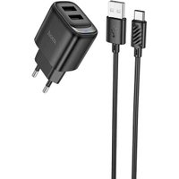 Сетевое зарядное Hoco C141A USB Type-C (черный)