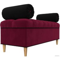 Банкетка Лига диванов Глория 113673 (микровельвет бордовый/черный/черный)