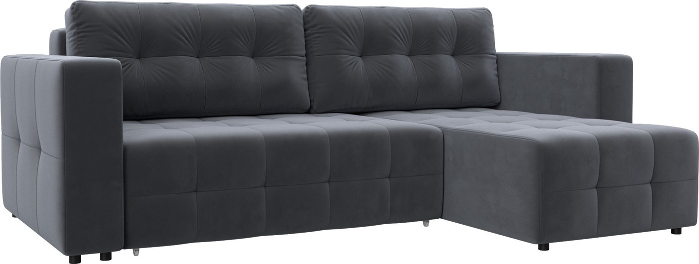 

Угловой диван Лига диванов Лига-075 универсальный 130021 (велюр Seven 17 серый)