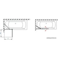 Стеклянная шторка для ванны Radaway Nes PND II 110