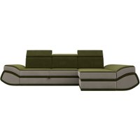 Угловой диван Лига диванов Лига-032 правый 121653 (микровельвет, зеленый/бежевый)