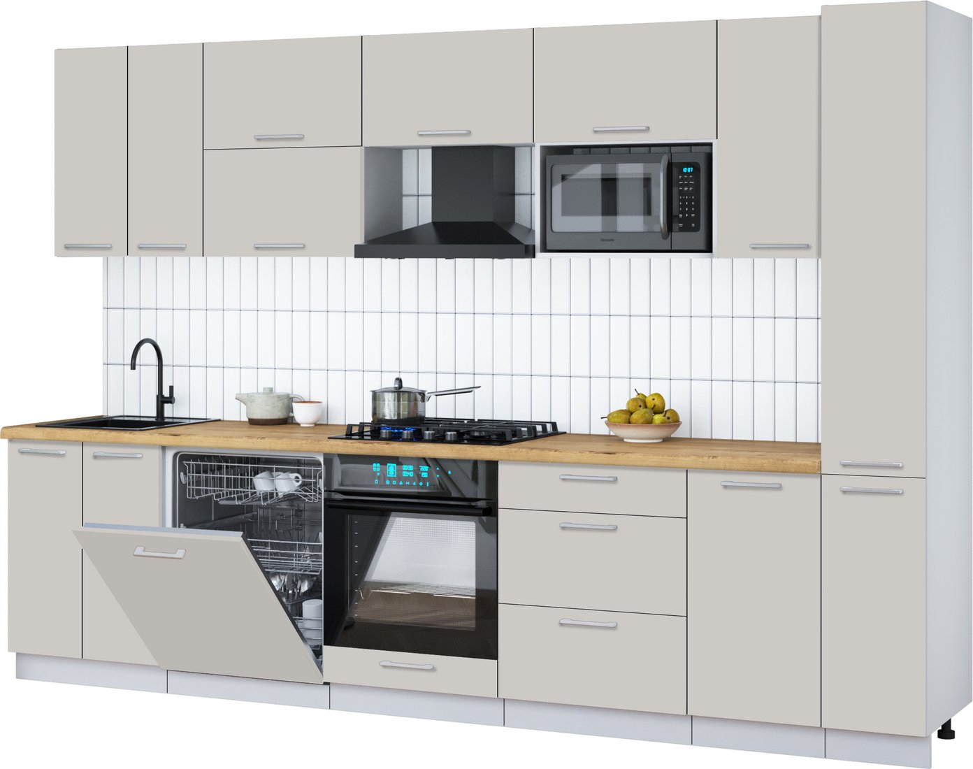 

Готовая кухня Интерлиния Мила Gloss 3.1-ПМ2 (кашемир/кашемир/дуб бунратти)