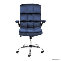 Офисное кресло AksHome Caesar Chrome (вельвет, темно-синий)