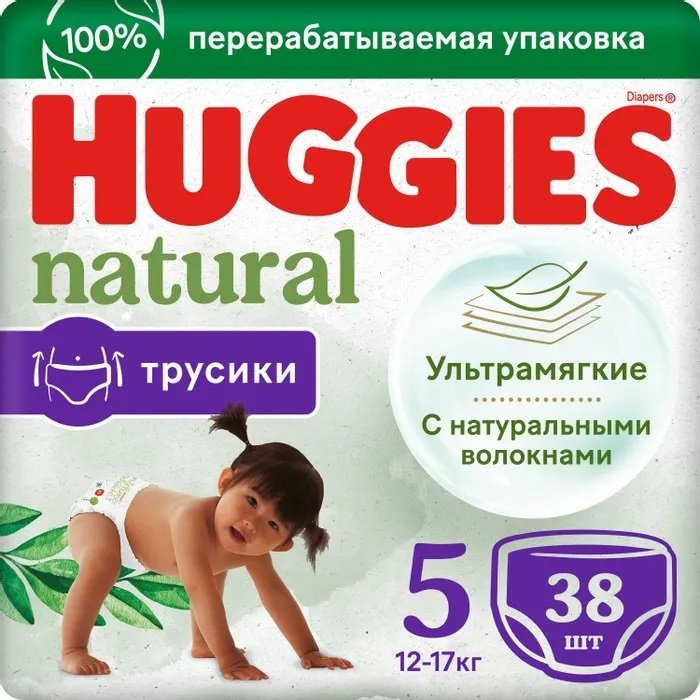 

Трусики-подгузники Huggies Natural Mega 5 12-17кг (38 шт)