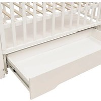 Классическая детская кроватка Indigo Norden универсальный маятник+колеса, ящик (массив березы, белый)