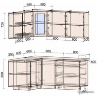 Готовая кухня Интерлиния Мила Матте 1.5x1.8 А левая (белый/луна/опал светлый)