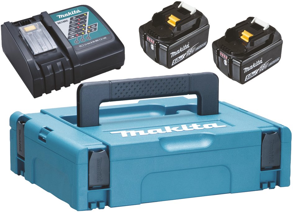 

Аккумулятор с зарядным устройством Makita 197624-2 (18В/2x5 Ah + 7.2-18В + кейс)