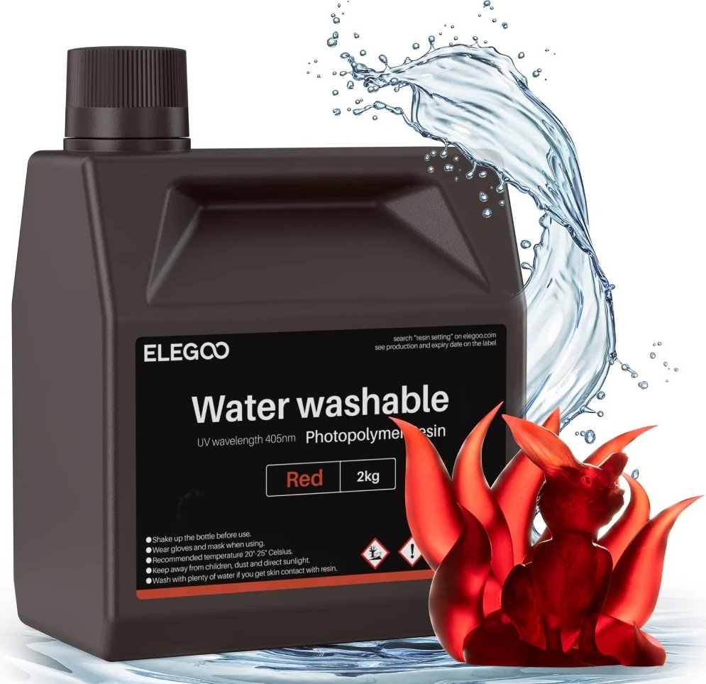 Фотополимер Elegoo Water Washable 2кг (красный)