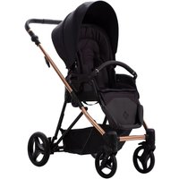 Универсальная коляска BEBETTO Yoddi Premium Class (3 в 1, 02 черная кожа/рама бронза)