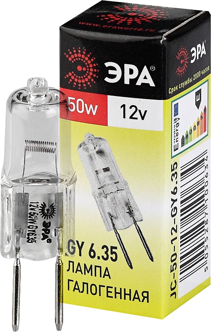 

Галогенная лампа ЭРА GY6.35-JC-50W-12V C0027372