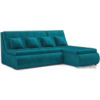 Угловой диван Мебель-АРС Дубай (бархат сине-зеленый Star Velvet 43 Black Green)