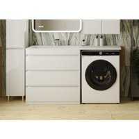 Symbolite Тумба с умывальником Даллас 150 Люкс Plus 3 ящика + Даллас 150x48.2 (левый, белый)