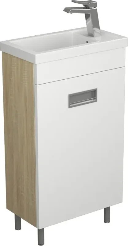 Uncoria Тумба с умывальником Алегра 45 + Kirovit Фостер 45 (белый/дуб сонома)