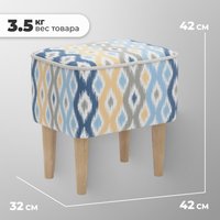 Пуф MONOFIX Одос Принт пуф (абстракция голубой/микровелюр)