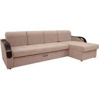 Угловой диван Сириус Лидер-6 с оттоманкой НПБ 300x165 (Eva 02 велюр светло-бежевый)