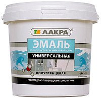 

Эмаль Лакра Акриловая универсальная 0.9 кг (белый полуглянец)