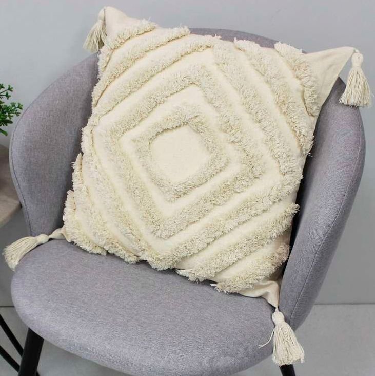 

Чехол на подушку Matex Tufted ALEX-010 (молочный/бежевый меланж)