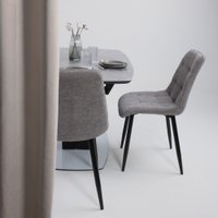Кухонный стол Аврора Нотр Дам Moderne 140-180x850 (камень серый Greys Grey/черный матовый)