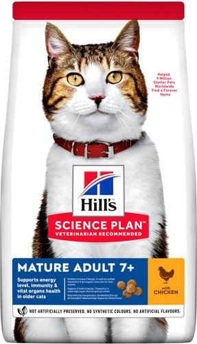 Сухой корм для кошек Hill's Science Plan Mature Adult 7+ Active Longevity Chicken для поддержания здоровья в период старения, с курицей 1.5 кг