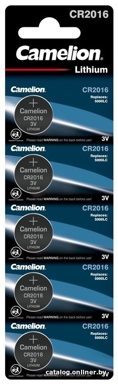 Батарейка Camelion CR2016 5 шт. CR2016-BP5