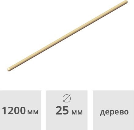 

Черенок-рукоятка Лифанов П.В. Лидер деревянный 25х1200мм (высший сорт)