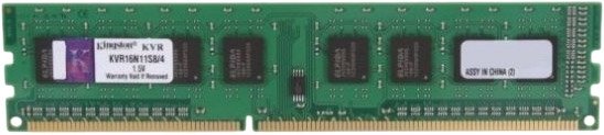 

Оперативная память Kingston ValueRAM 4GB DDR3 PC3-12800 KVR16E11S8/4