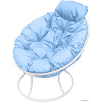 Кресло M-Group Папасан мини 12060103 (белый/голубая подушка)