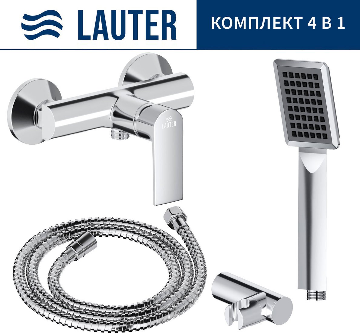 Смеситель Lauter Reef 21СК9678C с лейкой Relexa Serene 21S00103