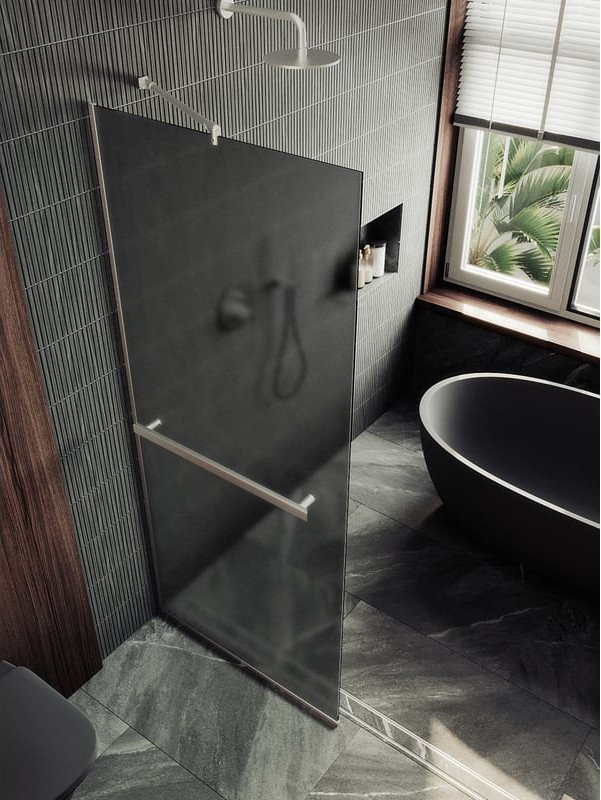 

Душевая стенка MaybahGlass 89x195 MGD-736-5у (графитовое матовое стекло/хром матовый)