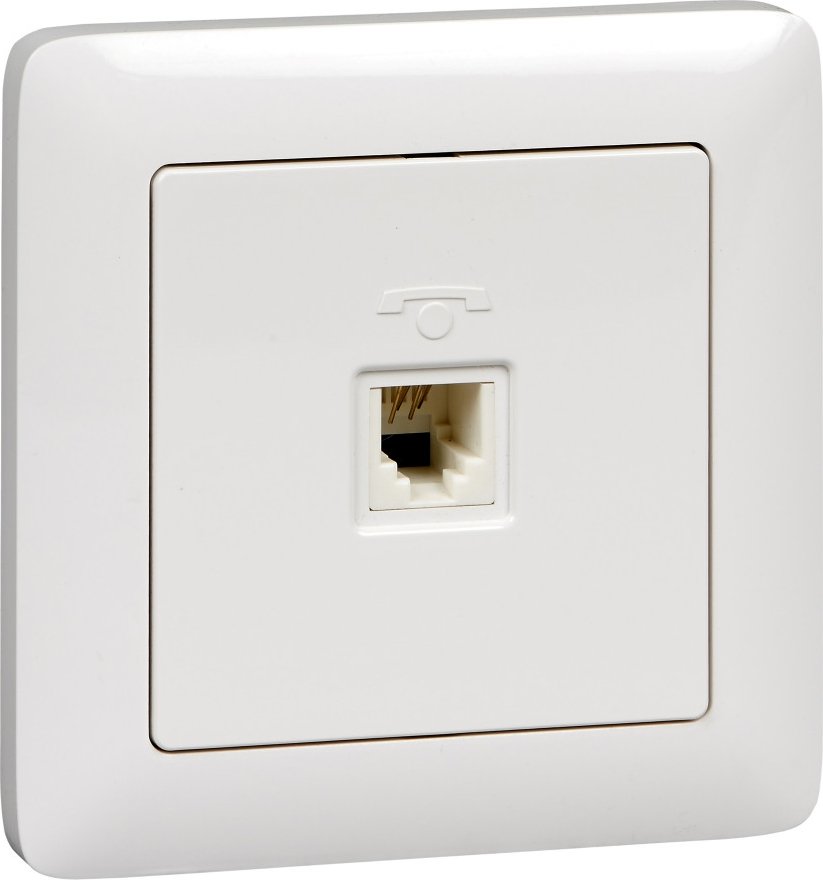 

Розетка телефонная Systeme Electric Хит RT-4S3-B (белый)