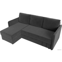 Угловой диван Лига диванов Слим левый (велюр серый)