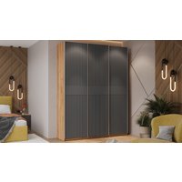 Шкаф-купе Трия Оскар Хилтон Т2 1800 271084 (ручка серебро/дуб крафт золотой/графит матовый)