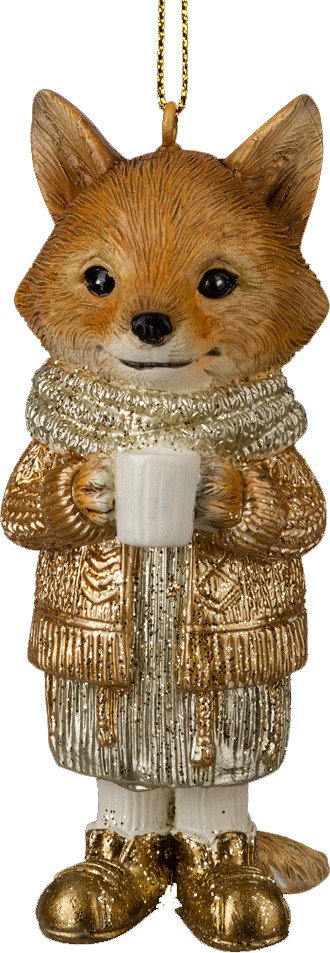 

Елочная игрушка Erich Krause Decor. Лисенок с кофе золотой 64513