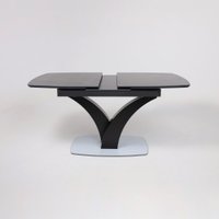 Кухонный стол Аврора Нотр Дам Moderne 1400/1800x850 (камень черный Greys Black /черный матовый)