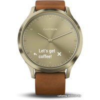 Гибридные умные часы Garmin Vivomove HR Premium S/M (золотистый/коричневый)