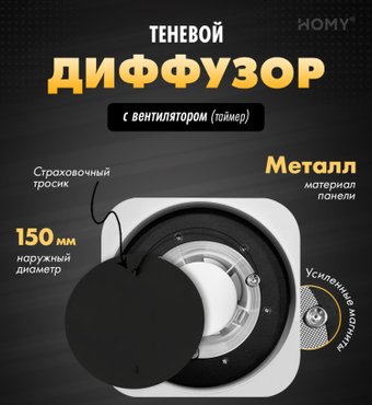 Вентиляционная решетка HOMY AIR Lite круглый AL100BT d150 (черная)