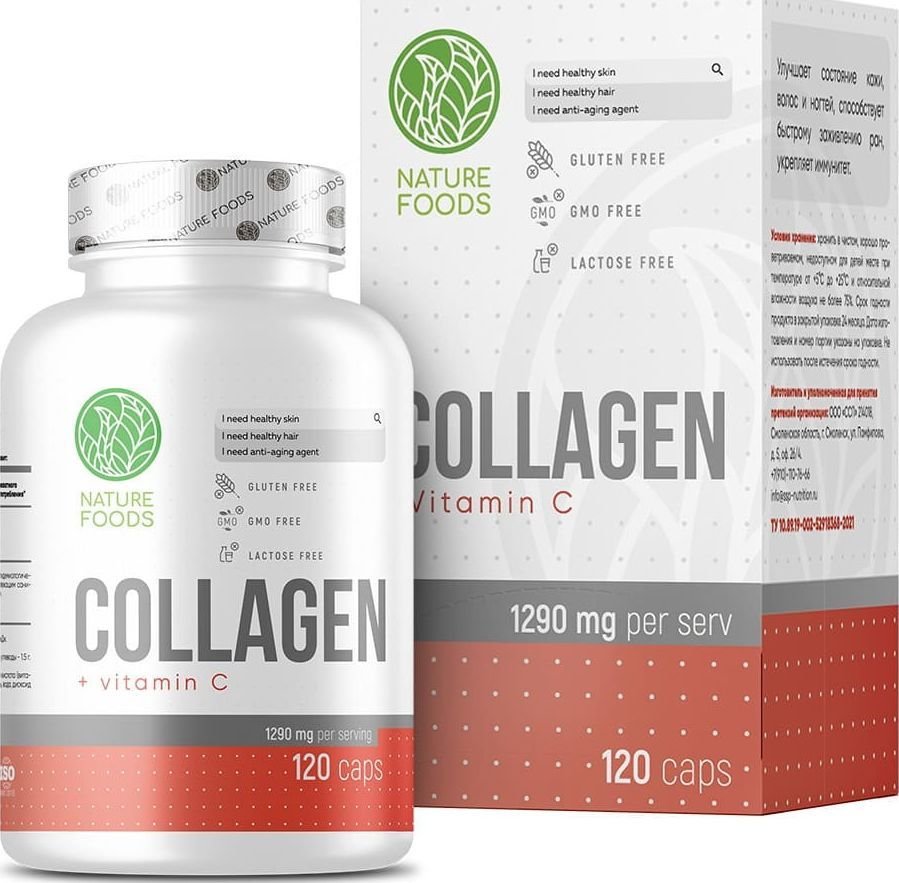 

БАД Nature Foods Collagen + Vitamin C (120 таблеток)