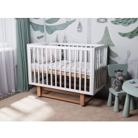 Классическая детская кроватка Incanto PAPI с автоспинкой и маятником KR-0176/60 (белый/бук)