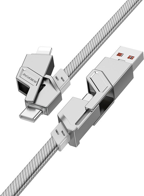 Кабель Borofone BU43 USB Type-C/Lighting - USB Type-C/USB Type-A (1.2 м, серый)