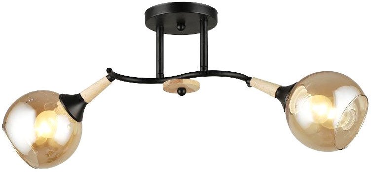 

Люстра средней высоты Mirastyle SX-N-4875/2 BK+WOOD