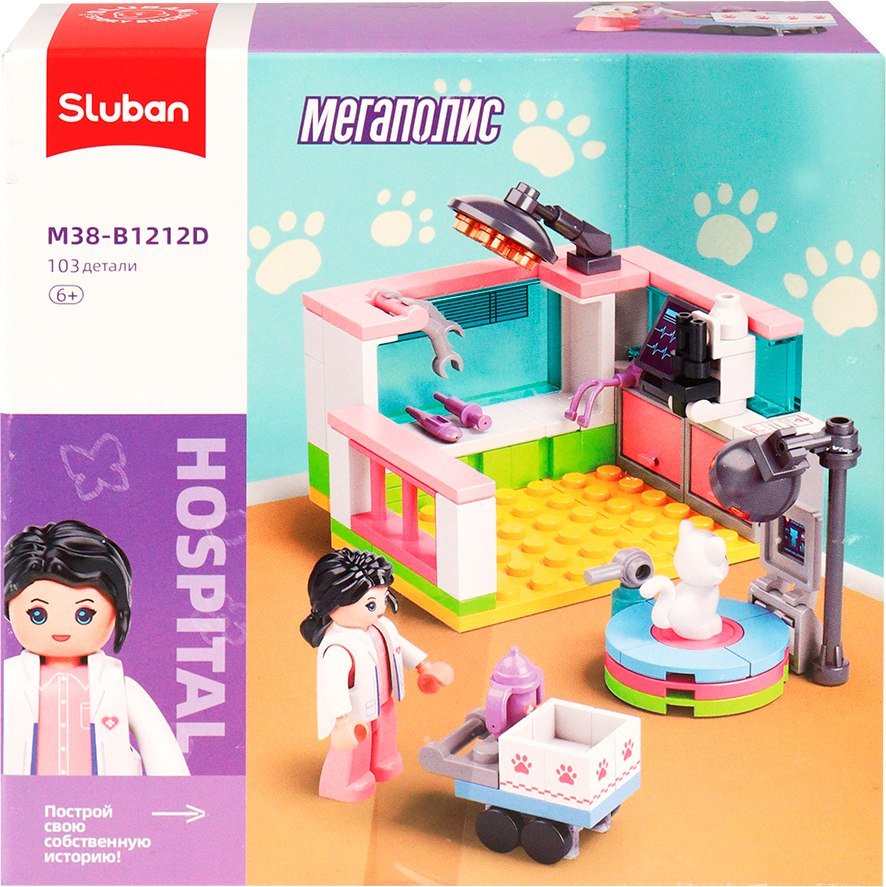 

Конструктор Sluban Лаборатория для питомцев M38-B1212D (103эл)