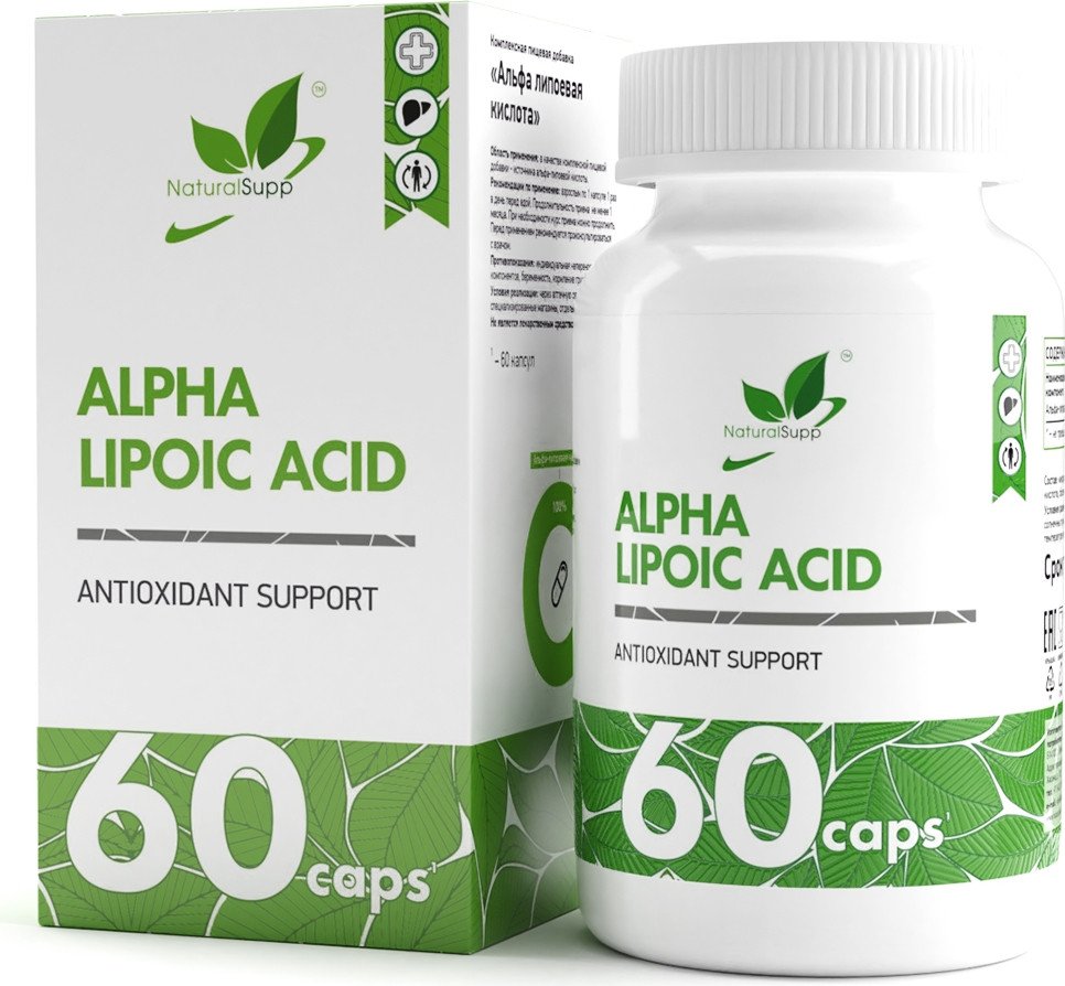 

Витамины, минералы NaturalSupp Альфа липоевая кислота (Alpha lipoic acid), 60 капсул